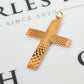 Pre-Owned 9ct Gold Sunburst Pattern Cross Pendant