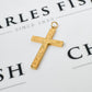 Pre-Owned 9ct Gold Flower Design Cross Pendant