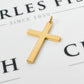 Pre-Owned 9ct Gold Flower Design Cross Pendant