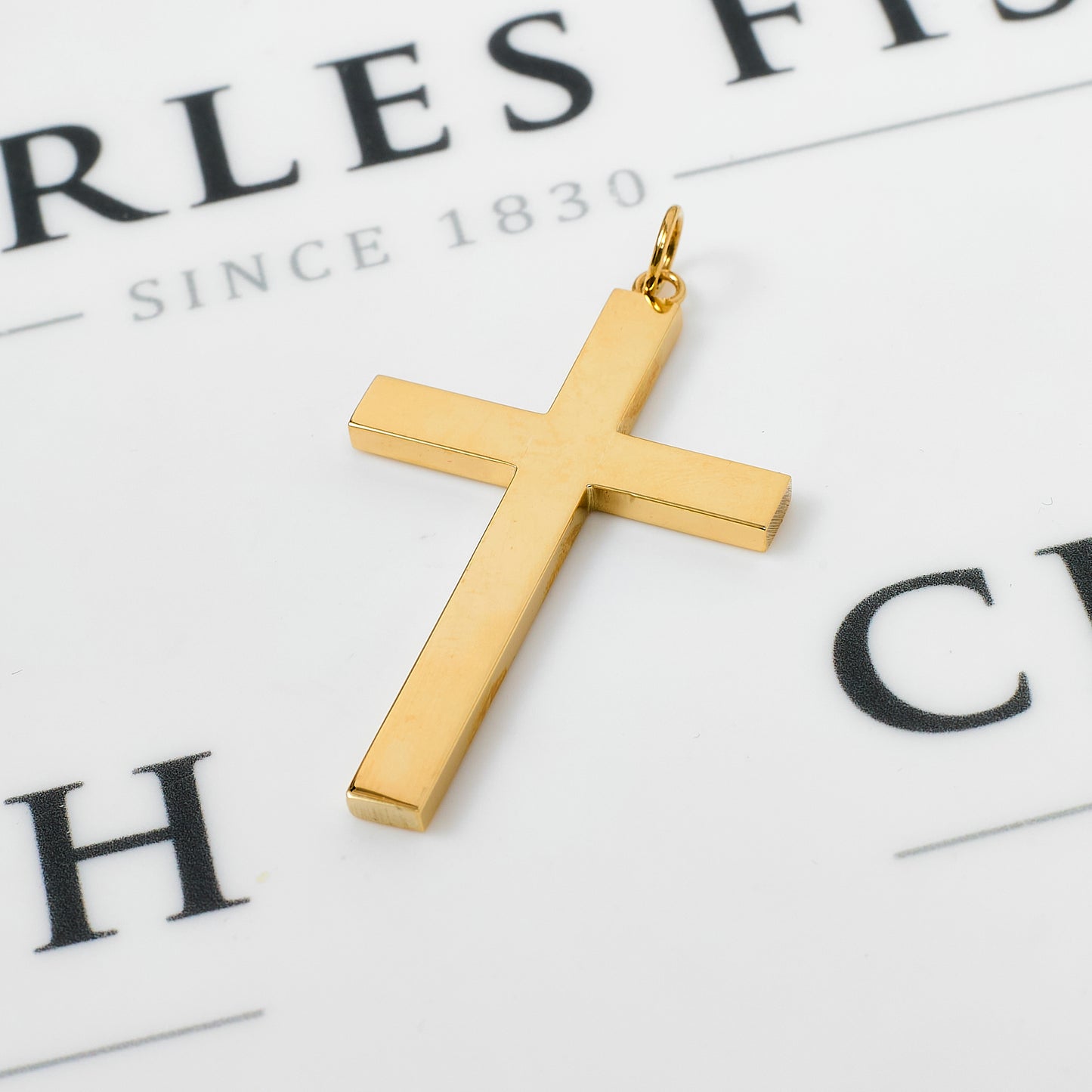 Pre-Owned 9ct Gold Flower Design Cross Pendant