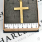 Pre-Owned 9ct Gold Flower Design Cross Pendant