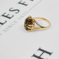 Pre-Owned 9ct Gold Oval Smokey Quartz Ring Size O