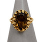 Pre-Owned 9ct Gold Oval Smokey Quartz Ring Size O