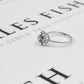 Pre-Owned 18ct White Gold Diamond Cluster Ring Size M.5