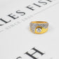 Pre-Owned 18ct Gold CZ Tapering Band Ring Size O.5