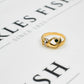 Pre-Owned 18ct Gold CZ & Green Agate Hand Design Ring Size P