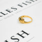 Pre-Owned 18ct Gold CZ & Green Agate Hand Design Ring Size P