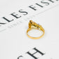 Pre-Owned 18ct Gold CZ & Green Agate Hand Design Ring Size P