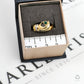 Pre-Owned 18ct Gold CZ & Green Agate Hand Design Ring Size P