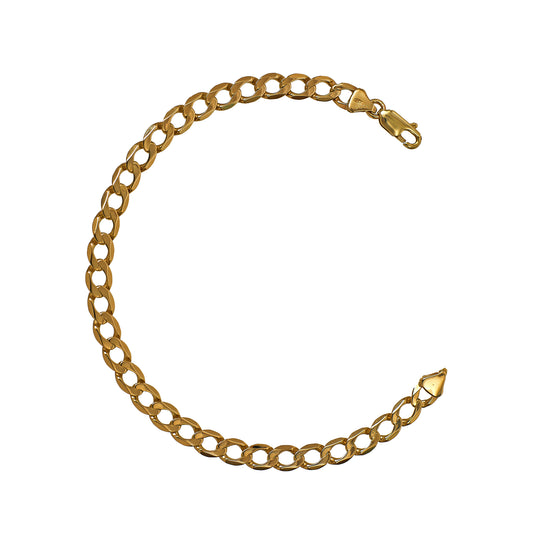 Pre-Owned 9ct Gold Curb Chain Bracelet 8 Inch