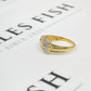 Pre-Owned 9ct Gold Mens Diamond Patterned Buckle Ring Size W