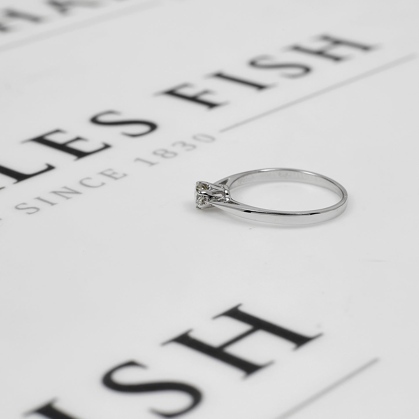 Pre-Owned 18ct White Gold Diamond Solitaire Ring Size M