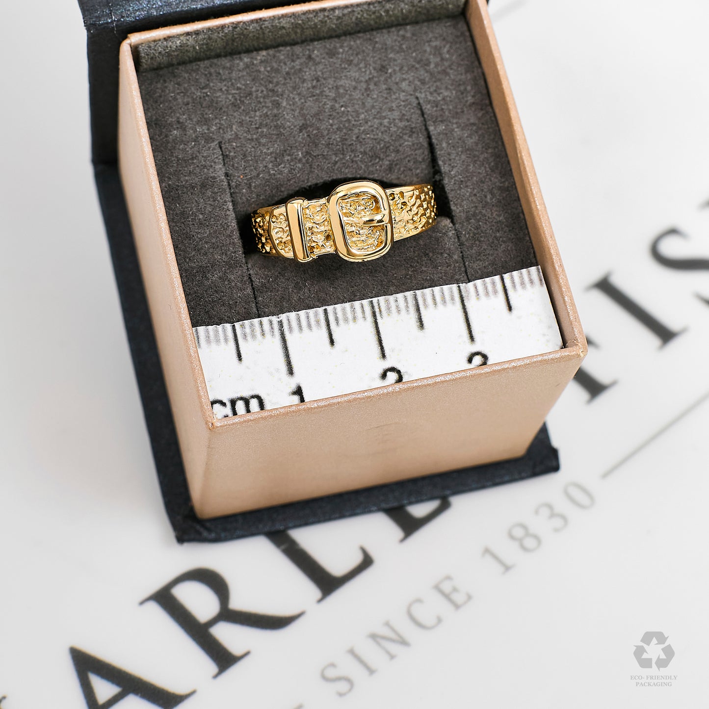 Pre-Owned 9ct Gold Buckle Ring Size Q
