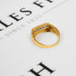 Pre-Owned 9ct Gold 10 Diamond Rectangle Ring Size U.5