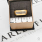 Pre-Owned 9ct Gold 10 Diamond Rectangle Ring Size U.5