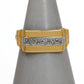 Pre-Owned 9ct Gold 10 Diamond Rectangle Ring Size U.5
