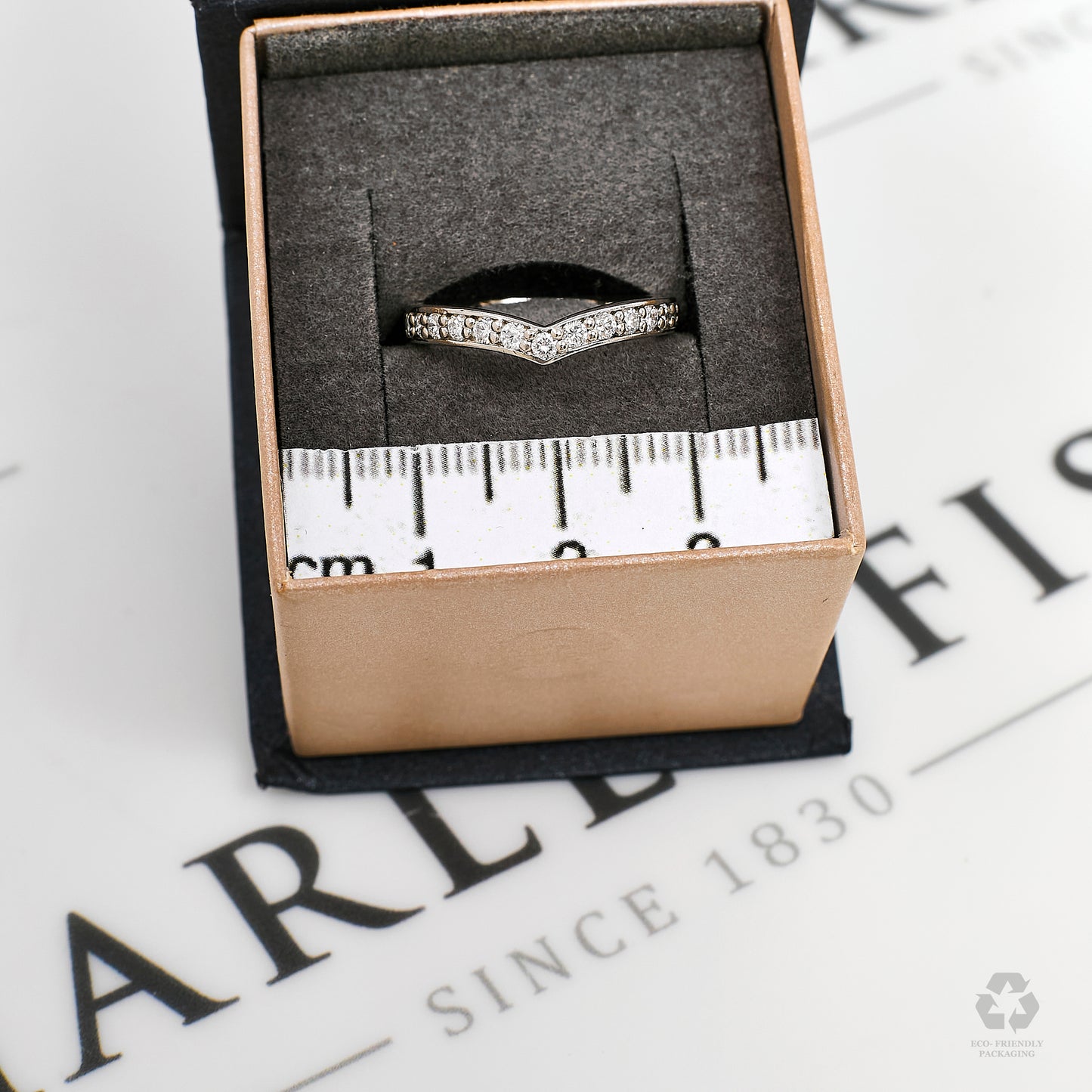 Pre-Owned Platinum Diamond Wishbone Ring Size K.5