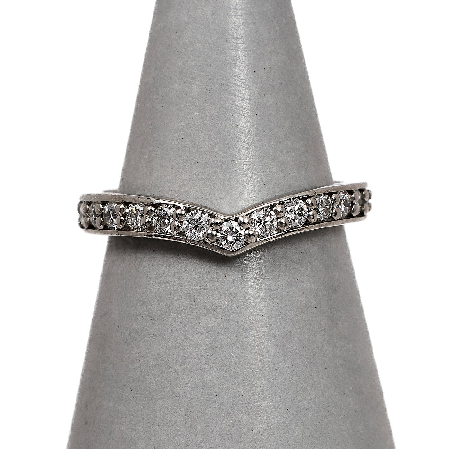 Pre-Owned Platinum Diamond Wishbone Ring Size K.5