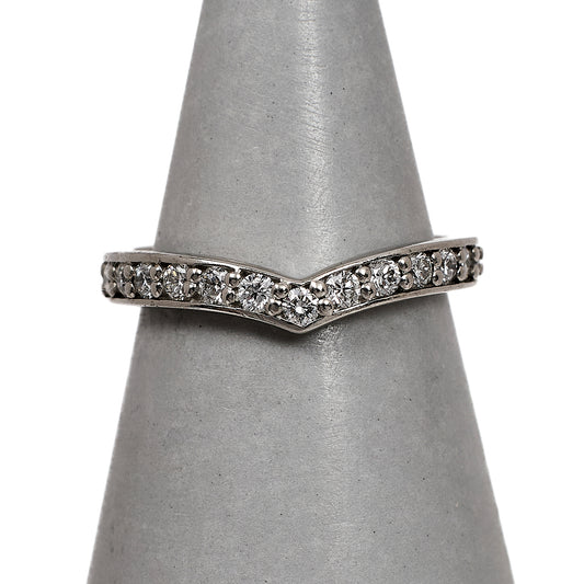 Pre-Owned Platinum Diamond Wishbone Ring Size K.5
