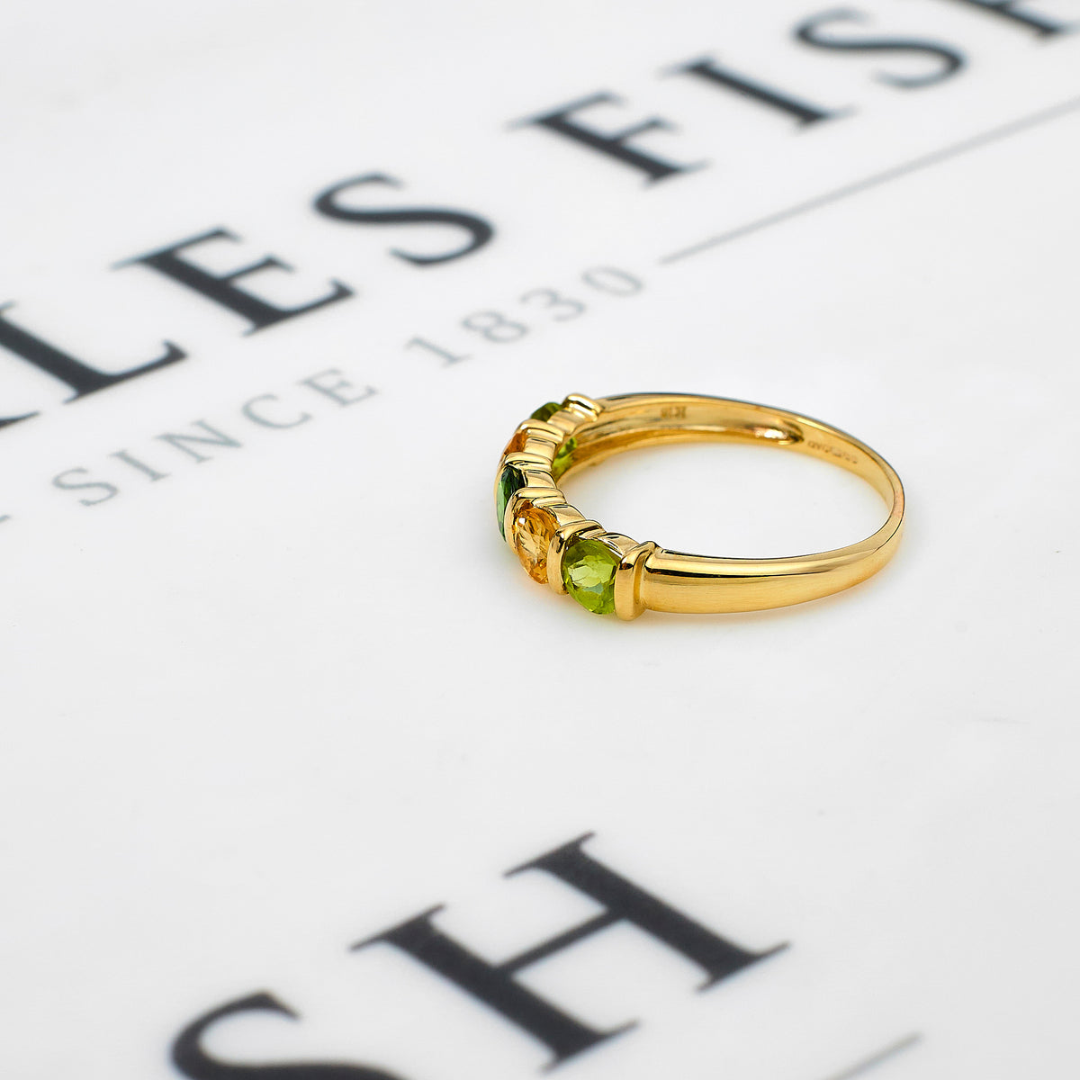 Pre-Owned 9ct Gold Multi Gemstone Ring Size Q