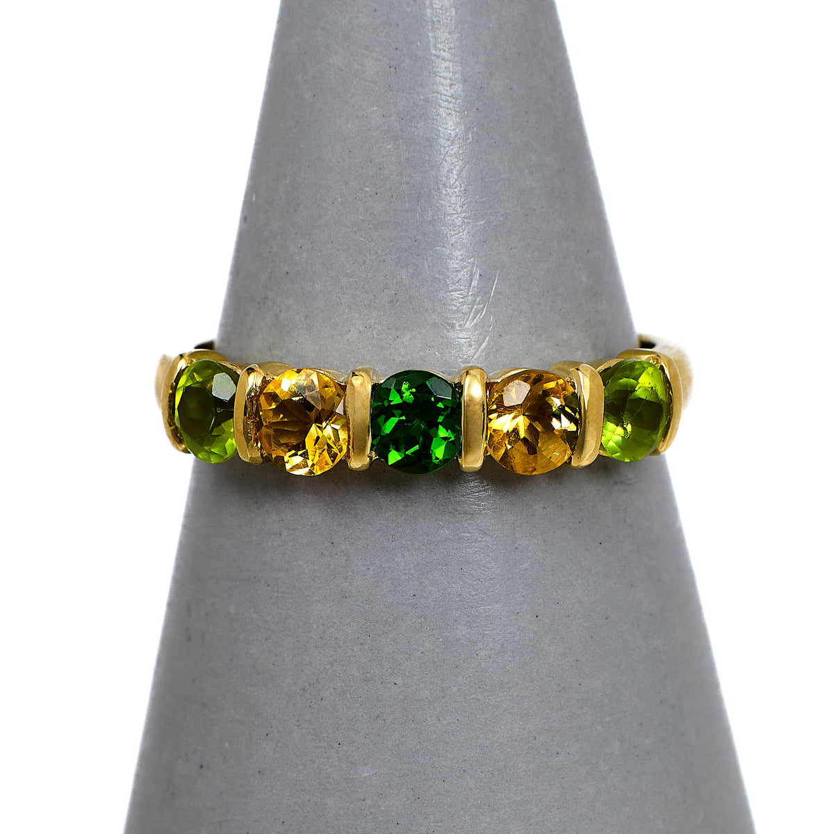 Pre-Owned 9ct Gold Multi Gemstone Ring Size Q