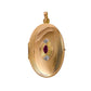 Pre-Owned 9ct Gold Ruby & Diamond Oval Locket