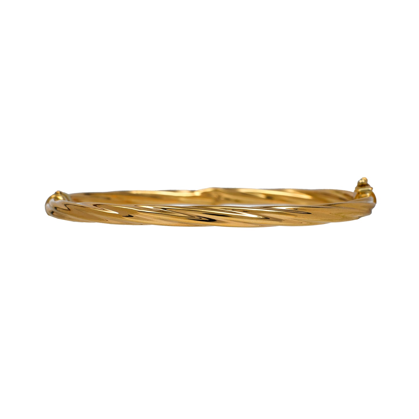 Pre-Owned 9ct Gold Hinged Twist Design Bangle