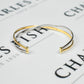 Pre-Owned 9ct Gold 2 Tone Open Ended Crossover Bangle