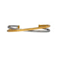 Pre-Owned 9ct Gold 2 Tone Open Ended Crossover Bangle