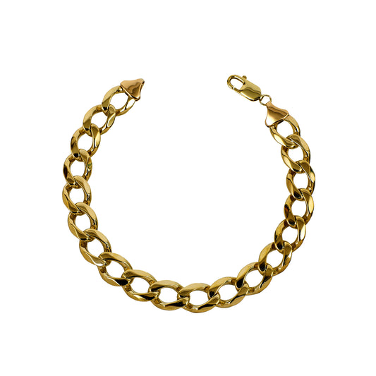 Pre-Owned 9ct Gold Curb Chain Bracelet 10 Inch