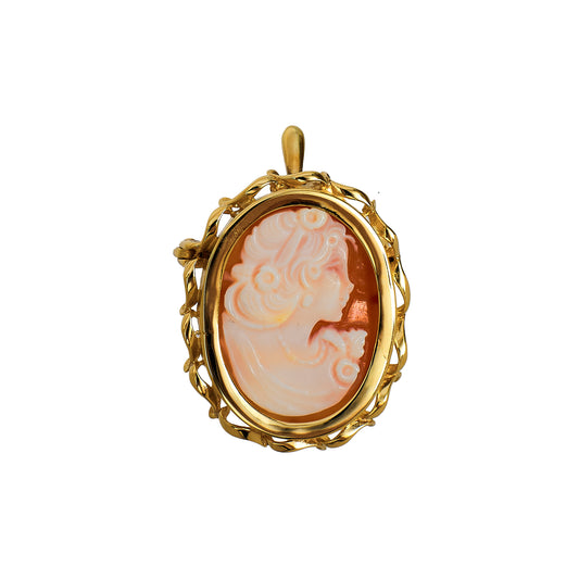 Pre-Owned 9ct Gold Oval Cameo Brooch