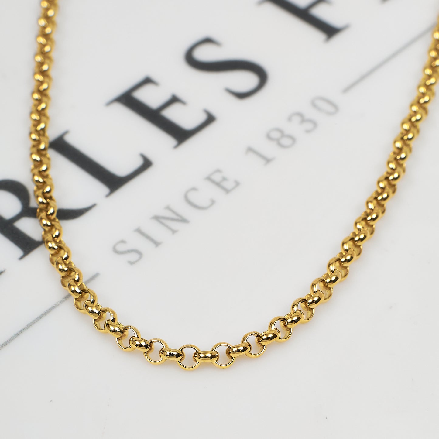 Pre-Owned 9ct Gold Belcher Chain Necklace 18 Inch