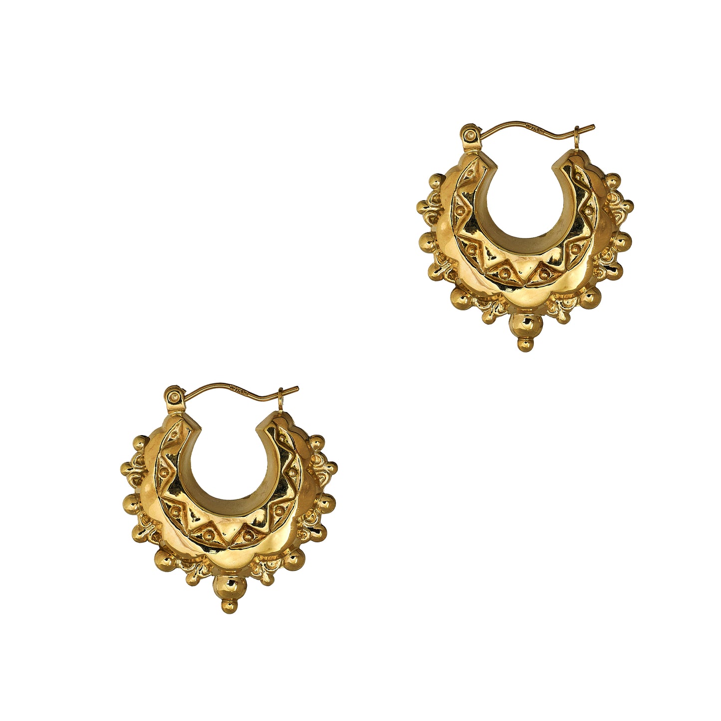 Pre-Owned 9ct Gold Ornate Creole Hoop Earrings