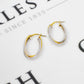 Pre-Owned 9ct Gold 2 Tone Oval Double Creole Hoop Earrings