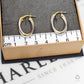 Pre-Owned 9ct Gold 2 Tone Oval Double Creole Hoop Earrings