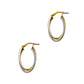 Pre-Owned 9ct Gold 2 Tone Oval Double Creole Hoop Earrings