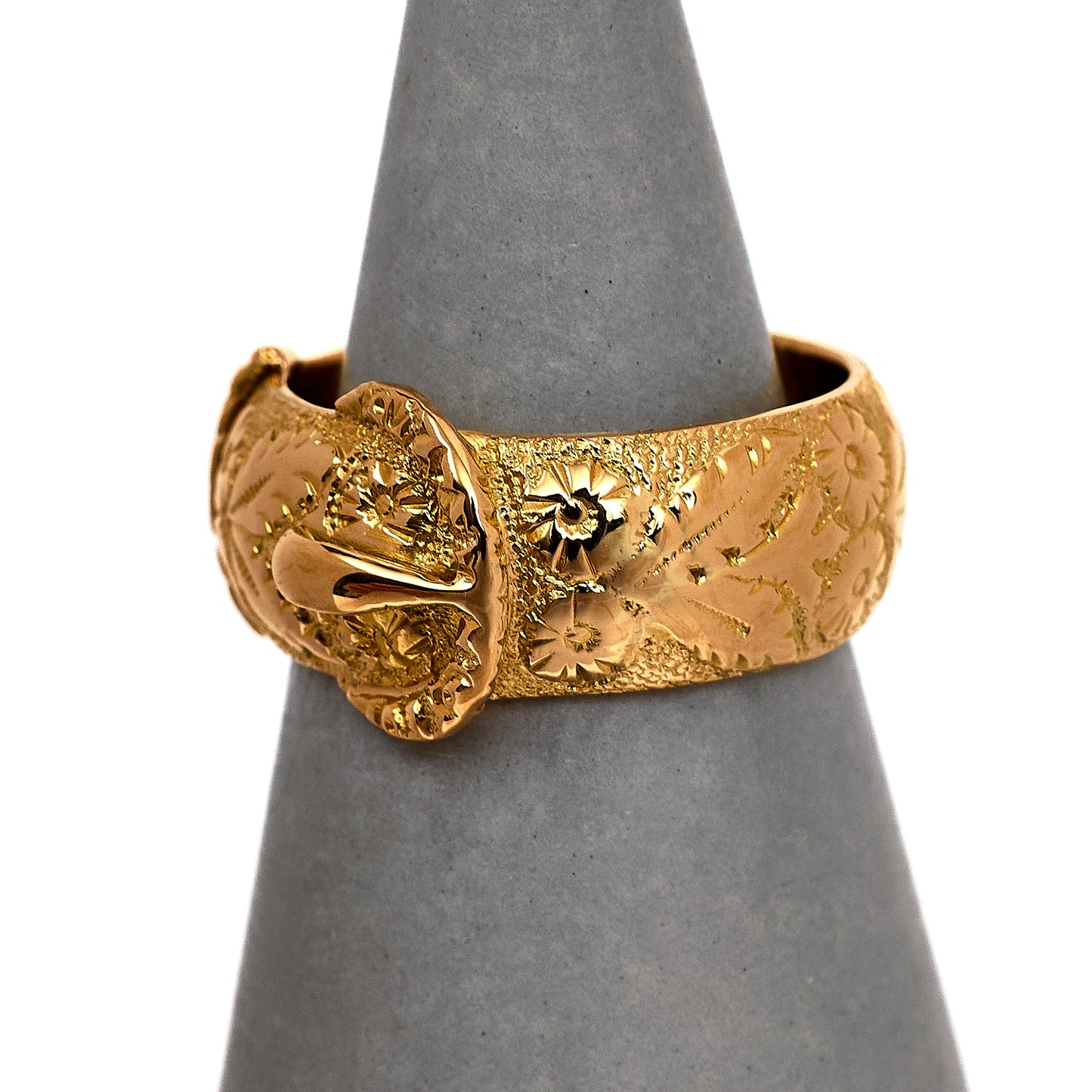 Pre-Owned 18ct Gold Vintage Buckle Ring Chester Hallmark Size L