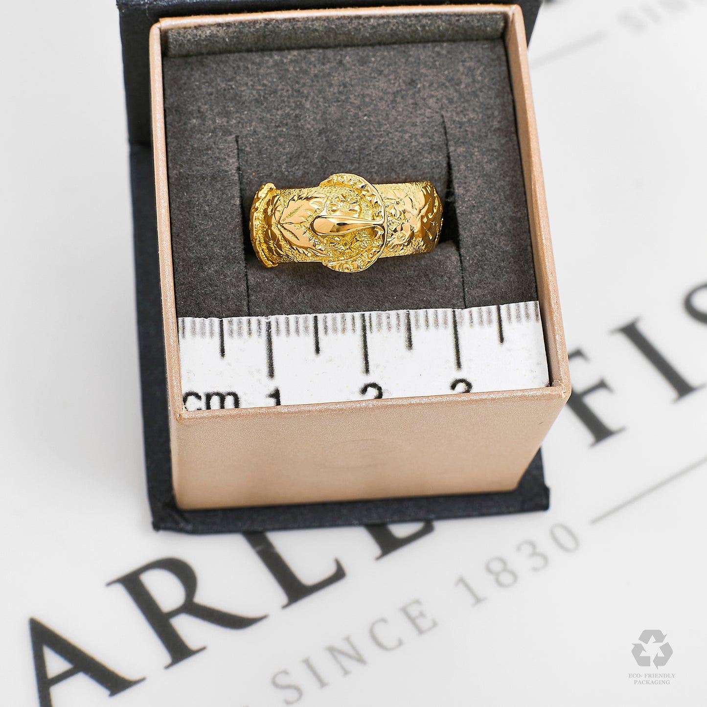 Pre-Owned 18ct Gold Vintage Buckle Ring Chester Hallmark Size L