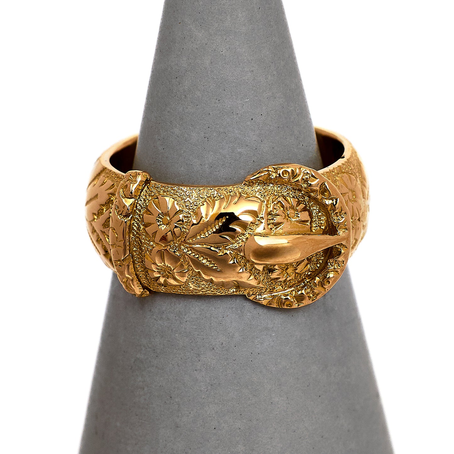 Pre-Owned 18ct Gold Vintage Buckle Ring Chester Hallmark Size L