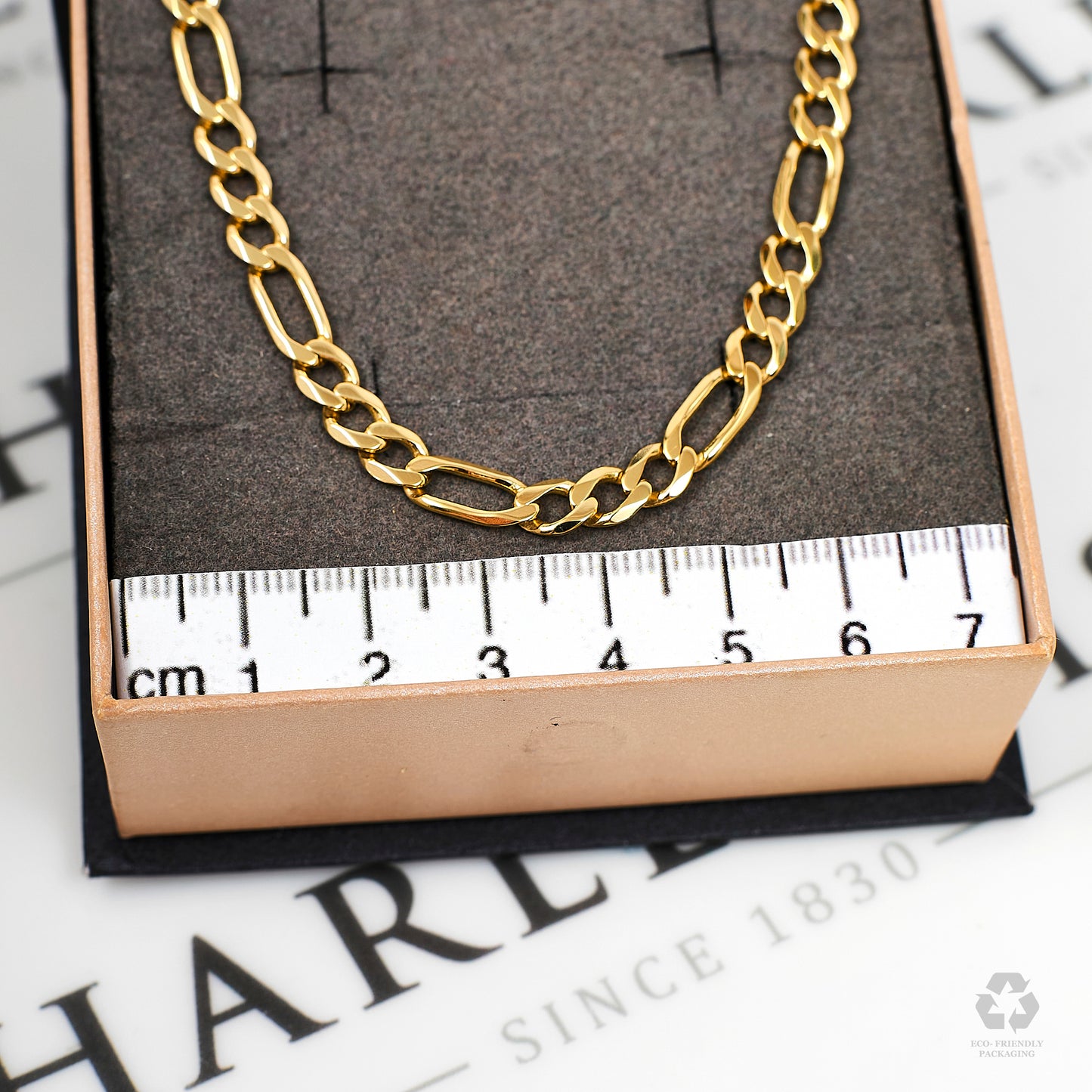 Pre-Owned 9ct Gold Figaro Chain Bracelet 8 Inch
