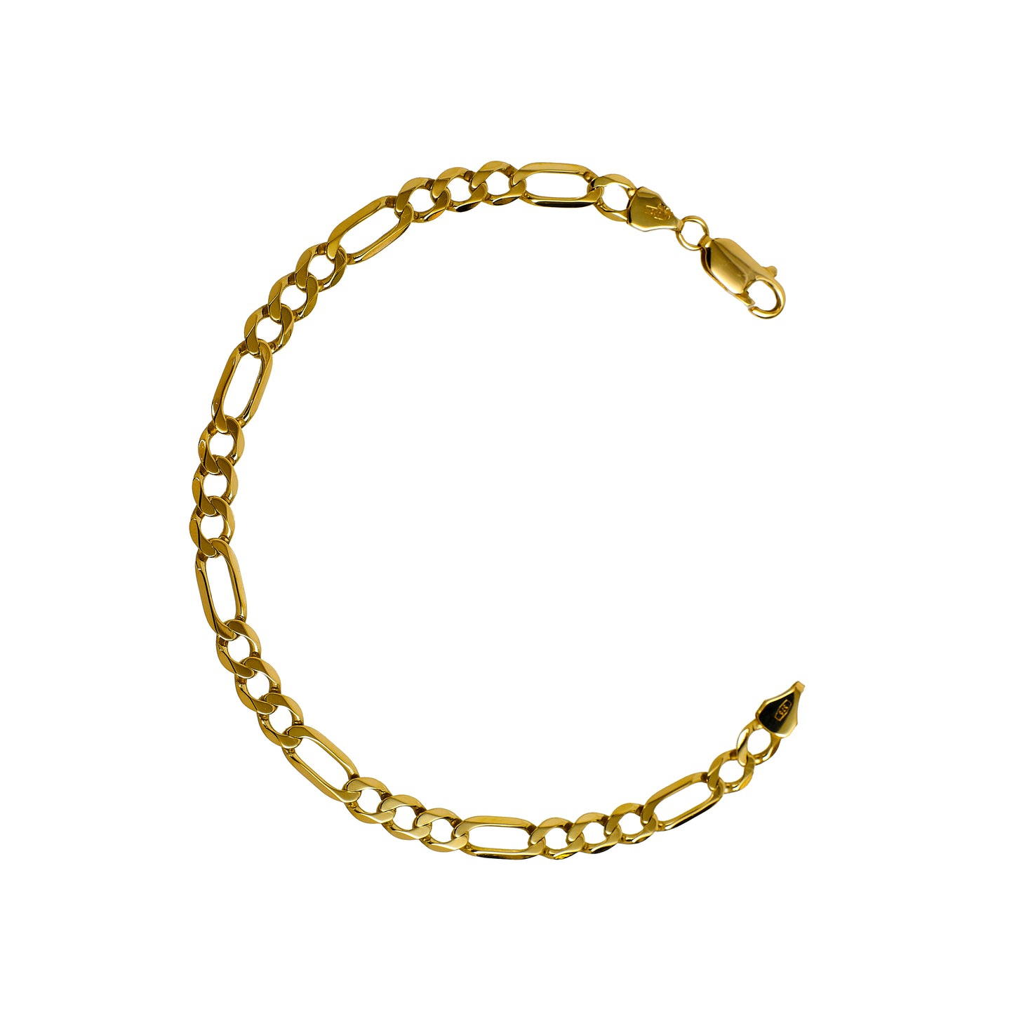 Pre-Owned 9ct Gold Figaro Chain Bracelet 8 Inch