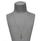 Pre-Owned 18ct Gold CZ Openwork Cross Pendant Necklace