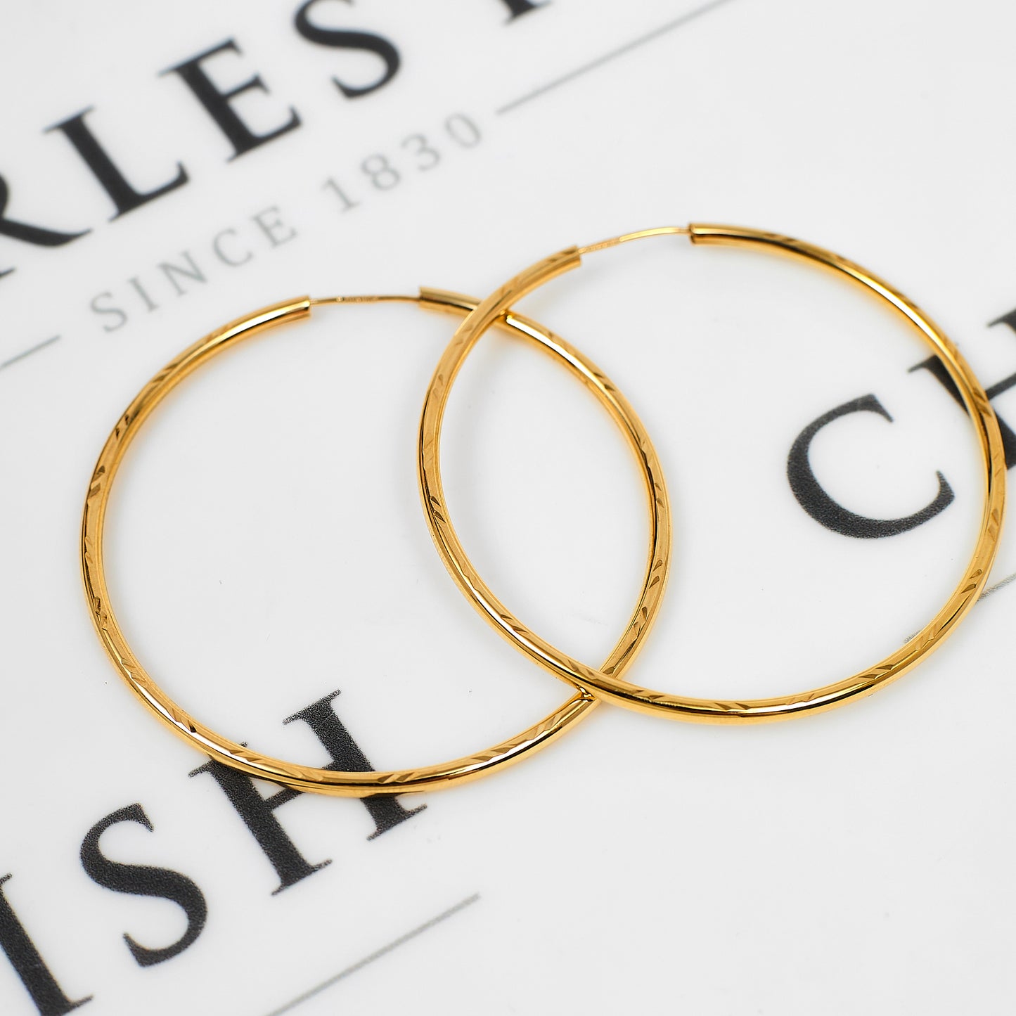 Pre-Owned 9ct Gold Faceted Sleeper Earrings