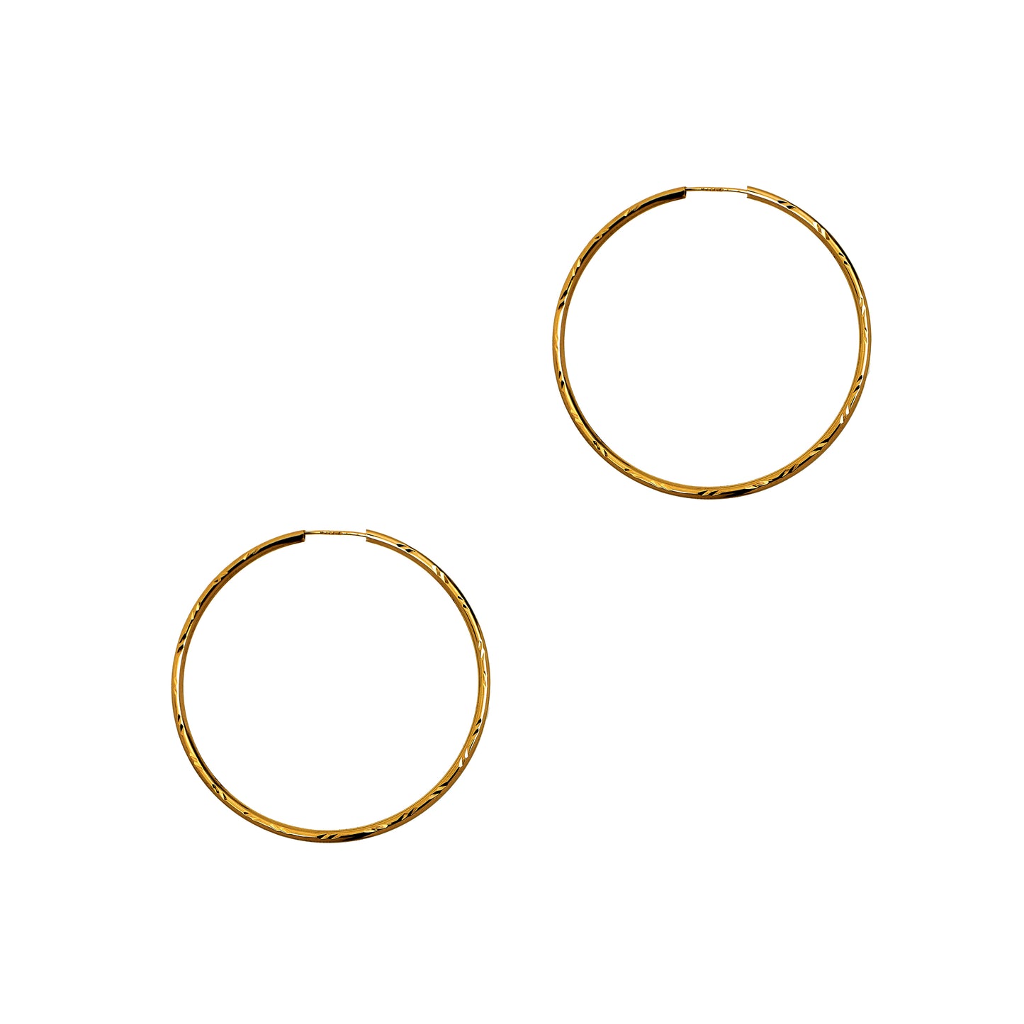 Pre-Owned 9ct Gold Faceted Sleeper Earrings