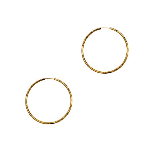 Pre-Owned 9ct Gold Faceted Sleeper Earrings