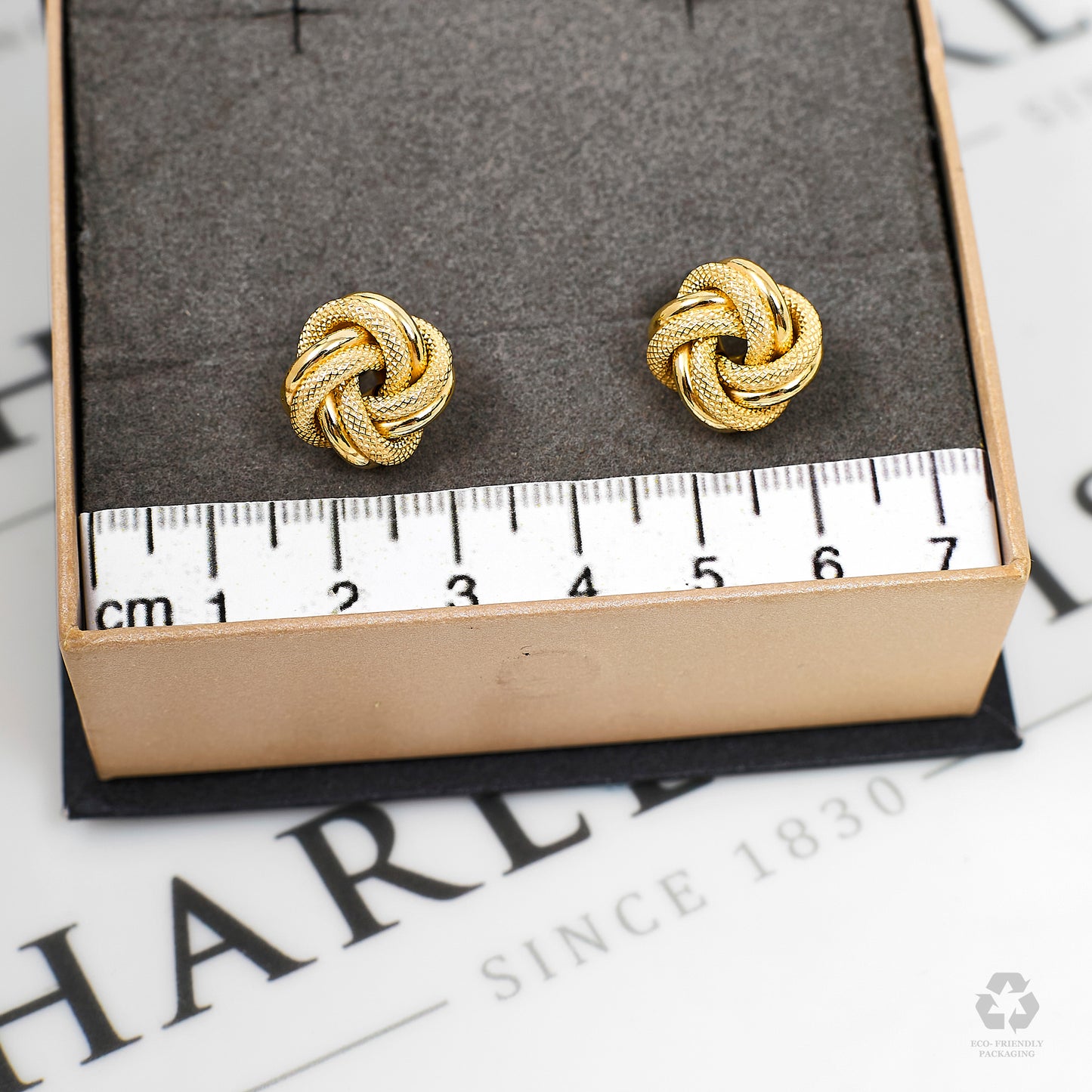 Pre-Owned 9ct Gold Knot Stud Earrings