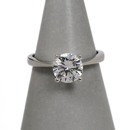 Pre-Owned 9ct White Gold CZ Ring Size K.5