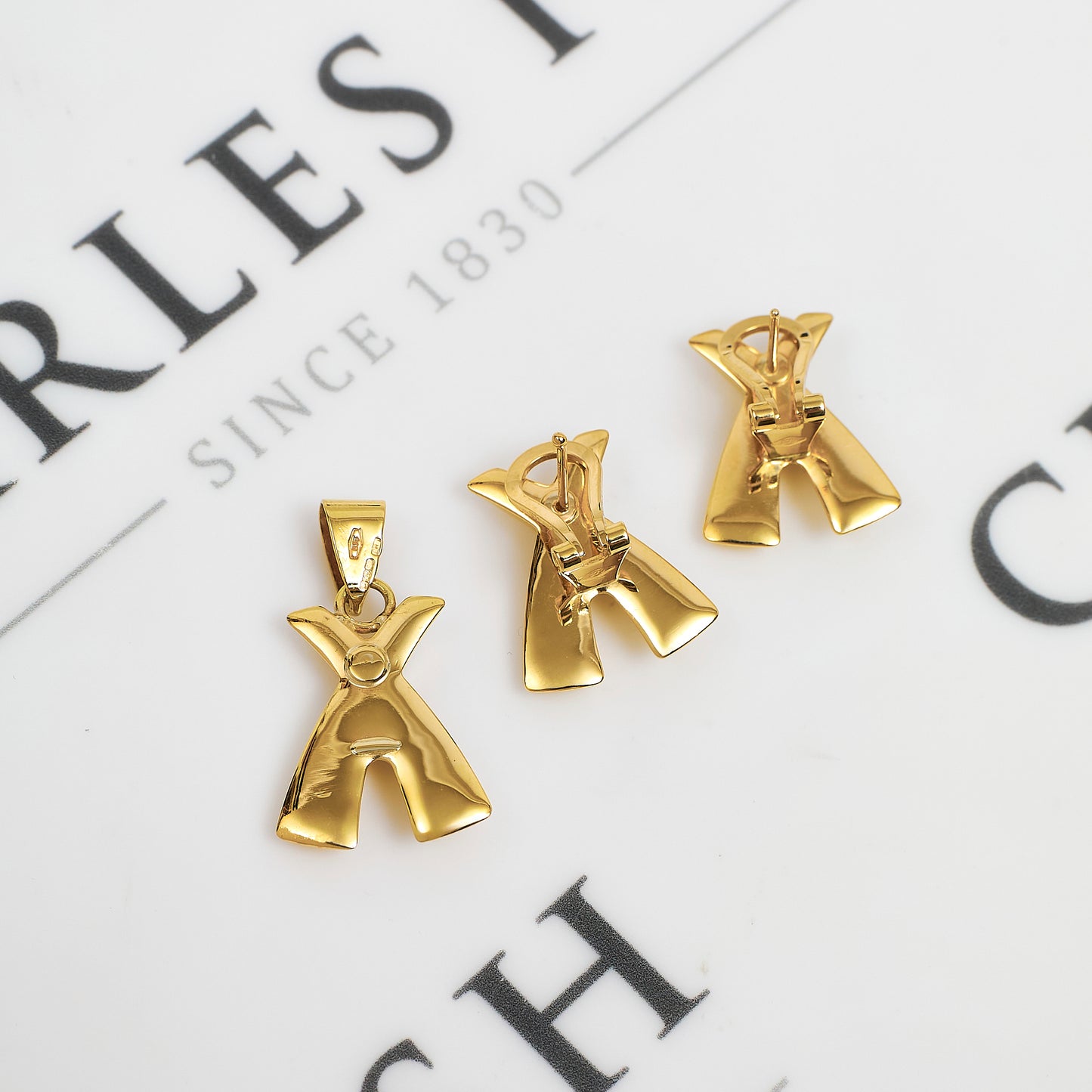 Pre-Owned 9ct Gold X Design Jewellery SET