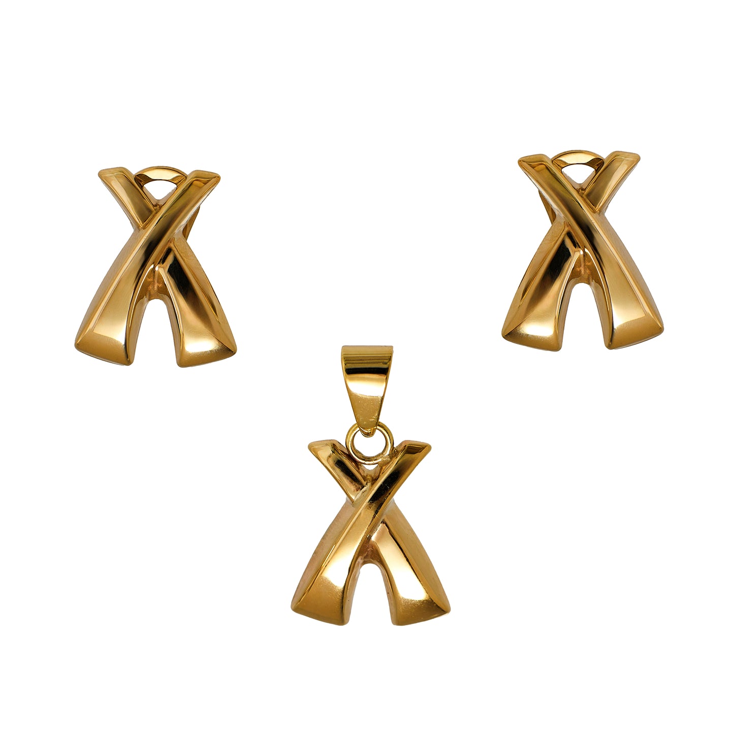 Pre-Owned 9ct Gold X Design Jewellery SET