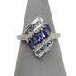 Pre-Owned 9ct White Gold Multi Gemstone Ring Size O